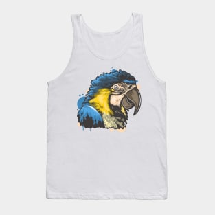 Blue Macaw Parrot - Colorful Exotic Bird Painting Tank Top